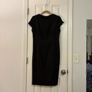 Zara Basic Black Midi Dress Size L
